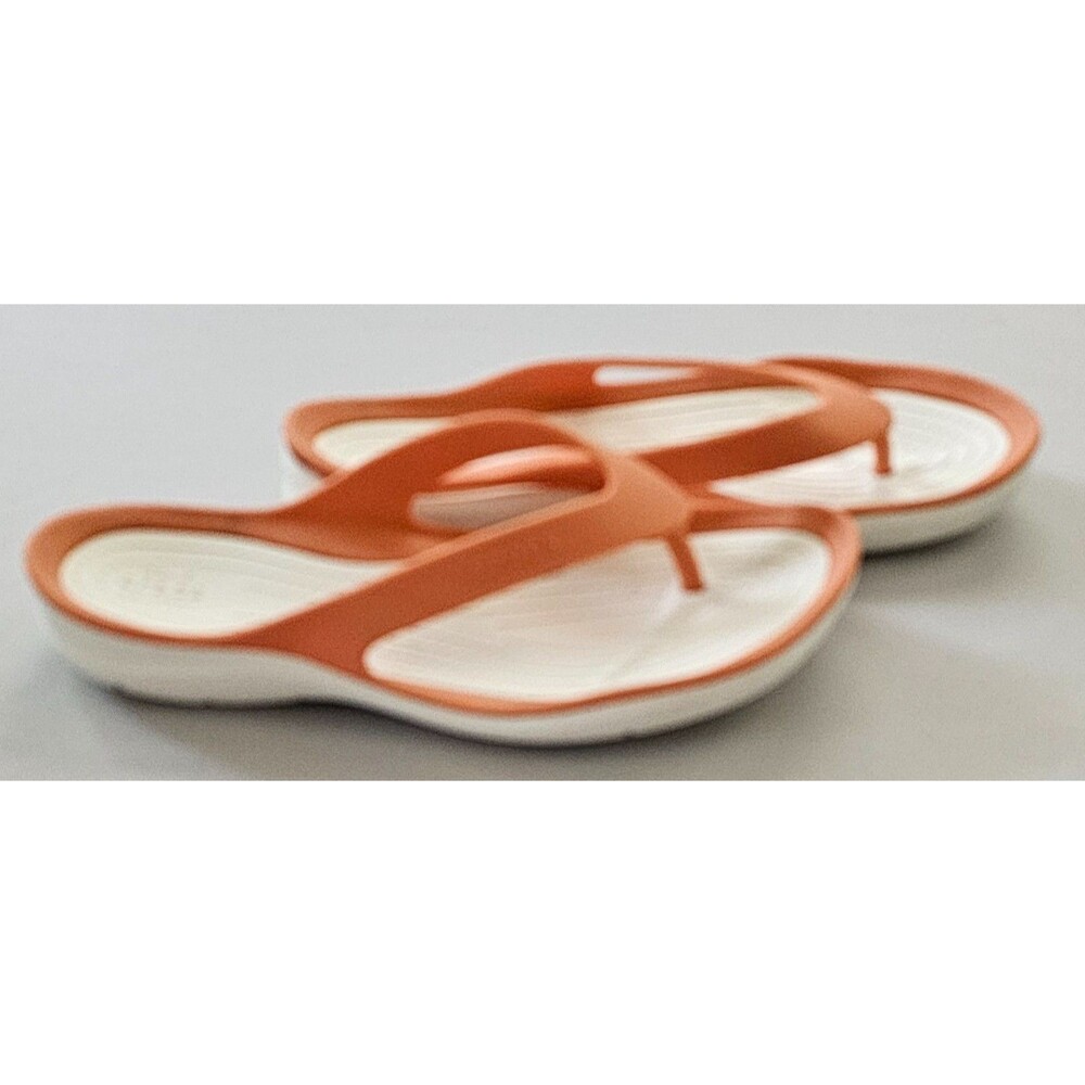 Crocs Swiftwater Women Sz 6 Orange Flip Flops Comfort Sandals Lightweight Beach - Picture 6 of 12